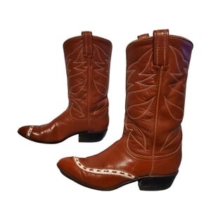 Vintage 1960's Tony Lama Black Label Cowboy Western Boots Women's Size 6M